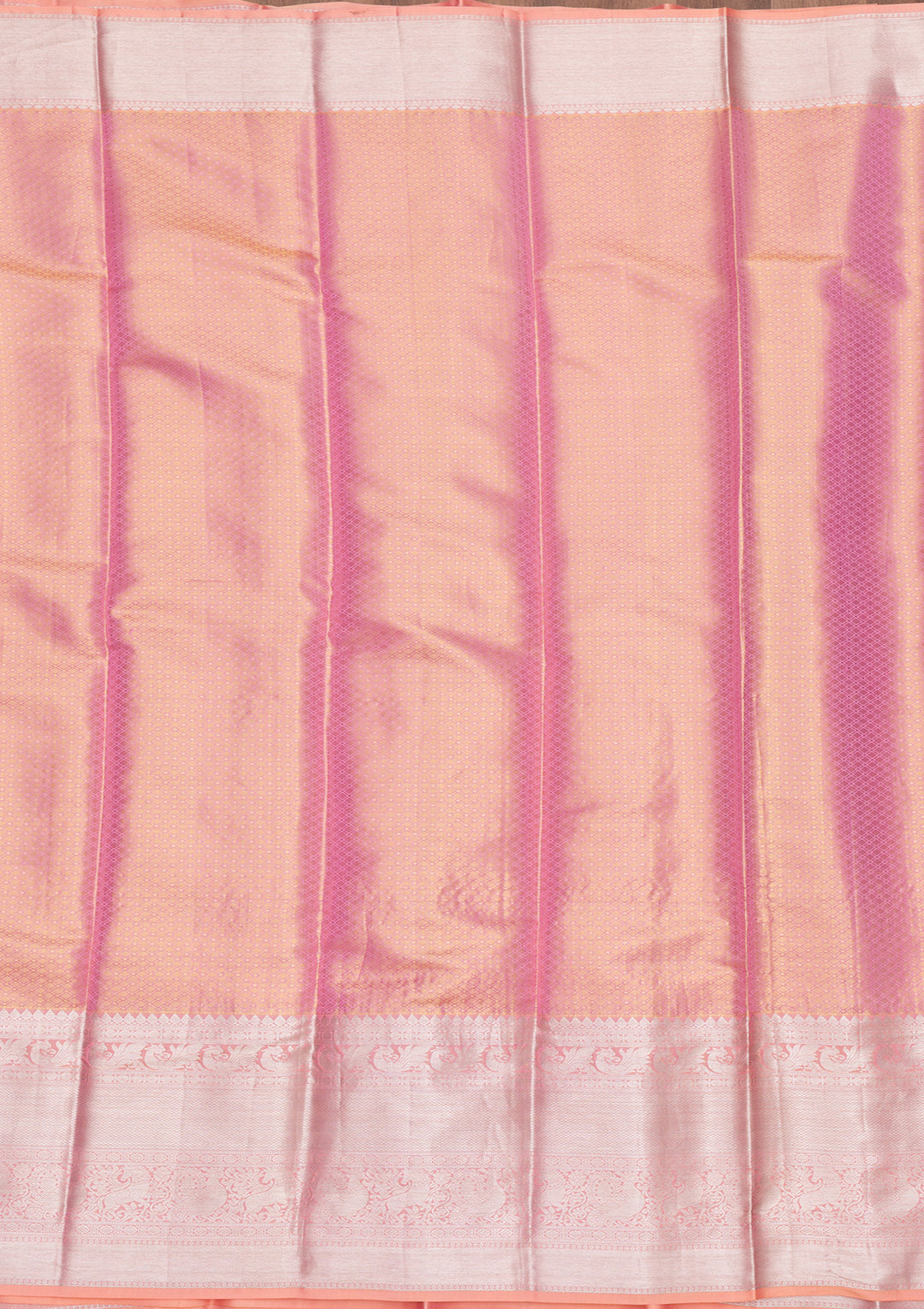 Peach Zariwork Pure Silk Saree