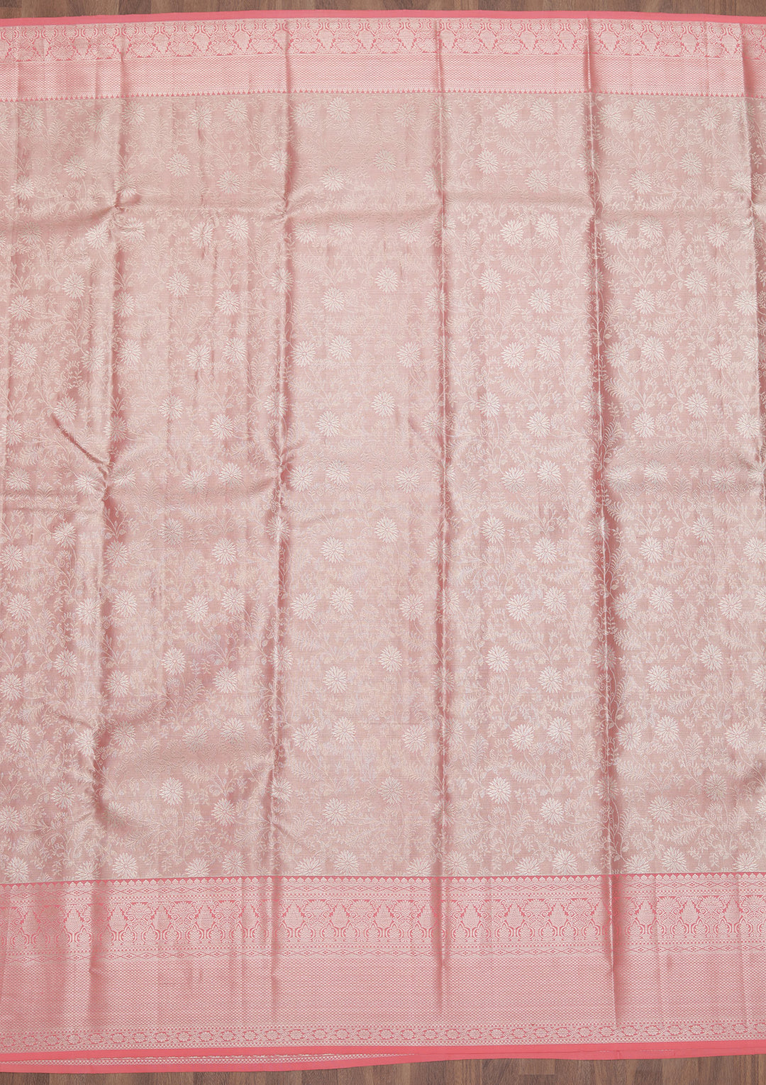 Peach Zariwork Kanjivaram Pure Silk Saree