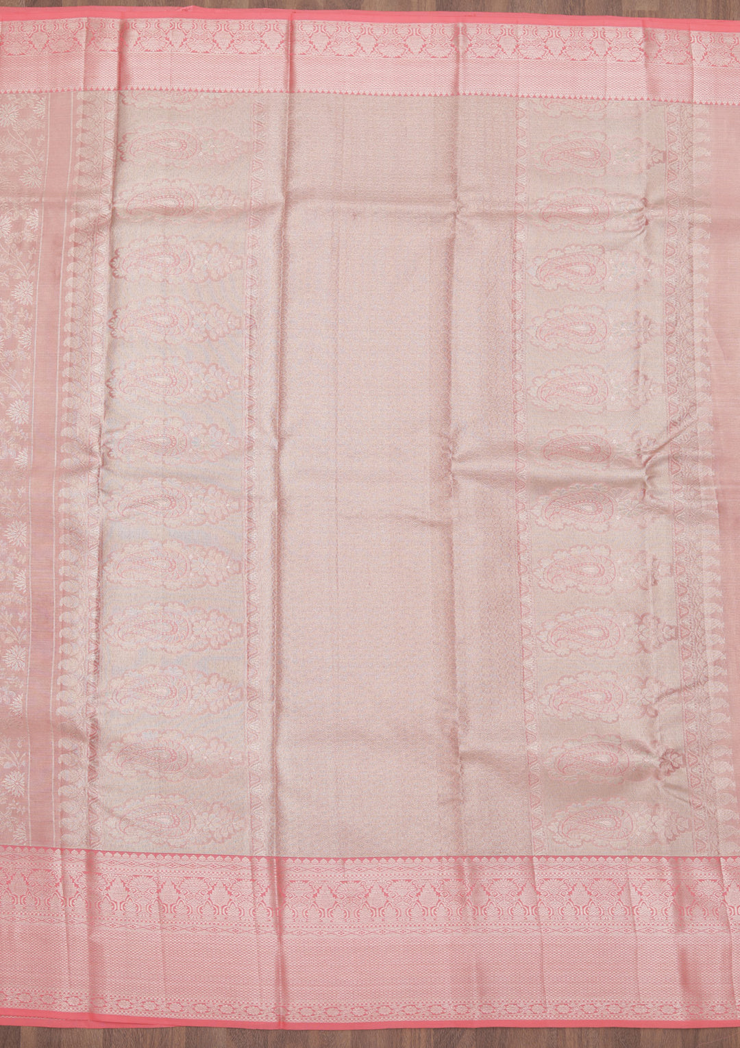 Peach Zariwork Kanjivaram Pure Silk Saree