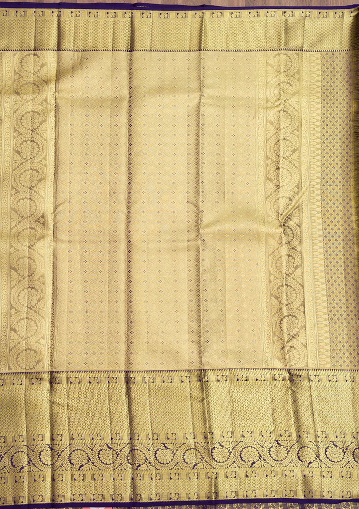 Peach Zariwork Pure Silk Saree
