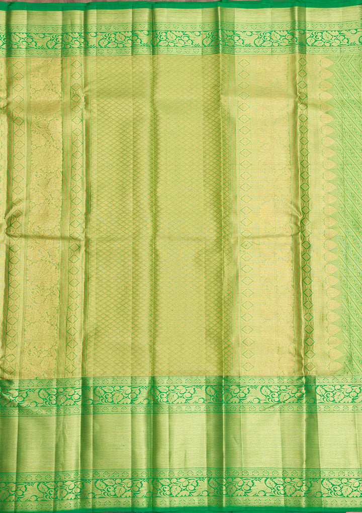 Peach Zariwork Kanjivaram Pure Silk Saree