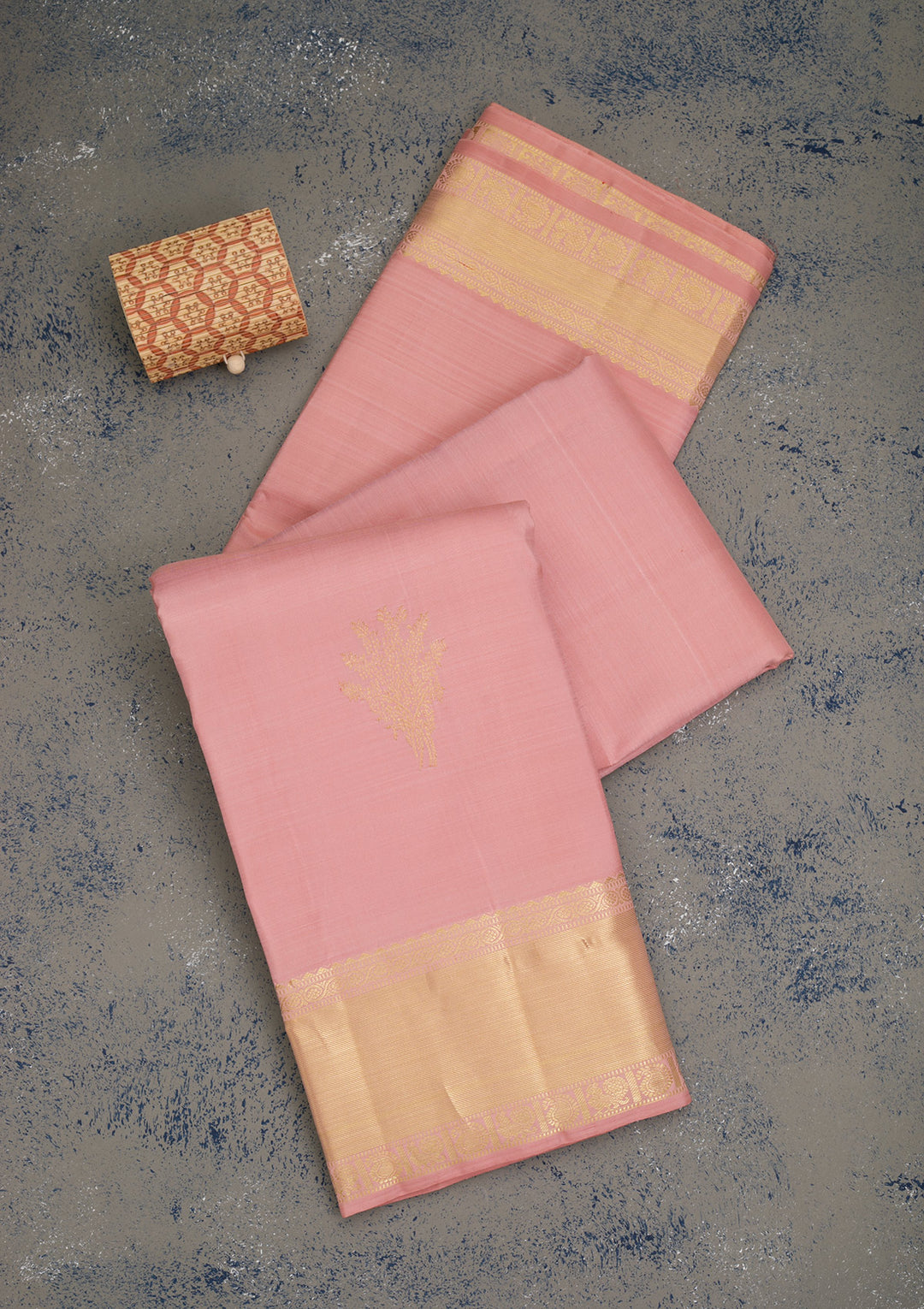 Peach Zariwork Pure Silk Saree