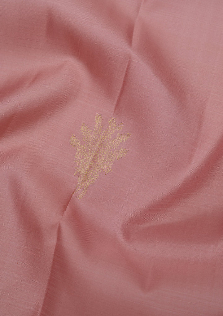 Peach Zariwork Pure Silk Saree