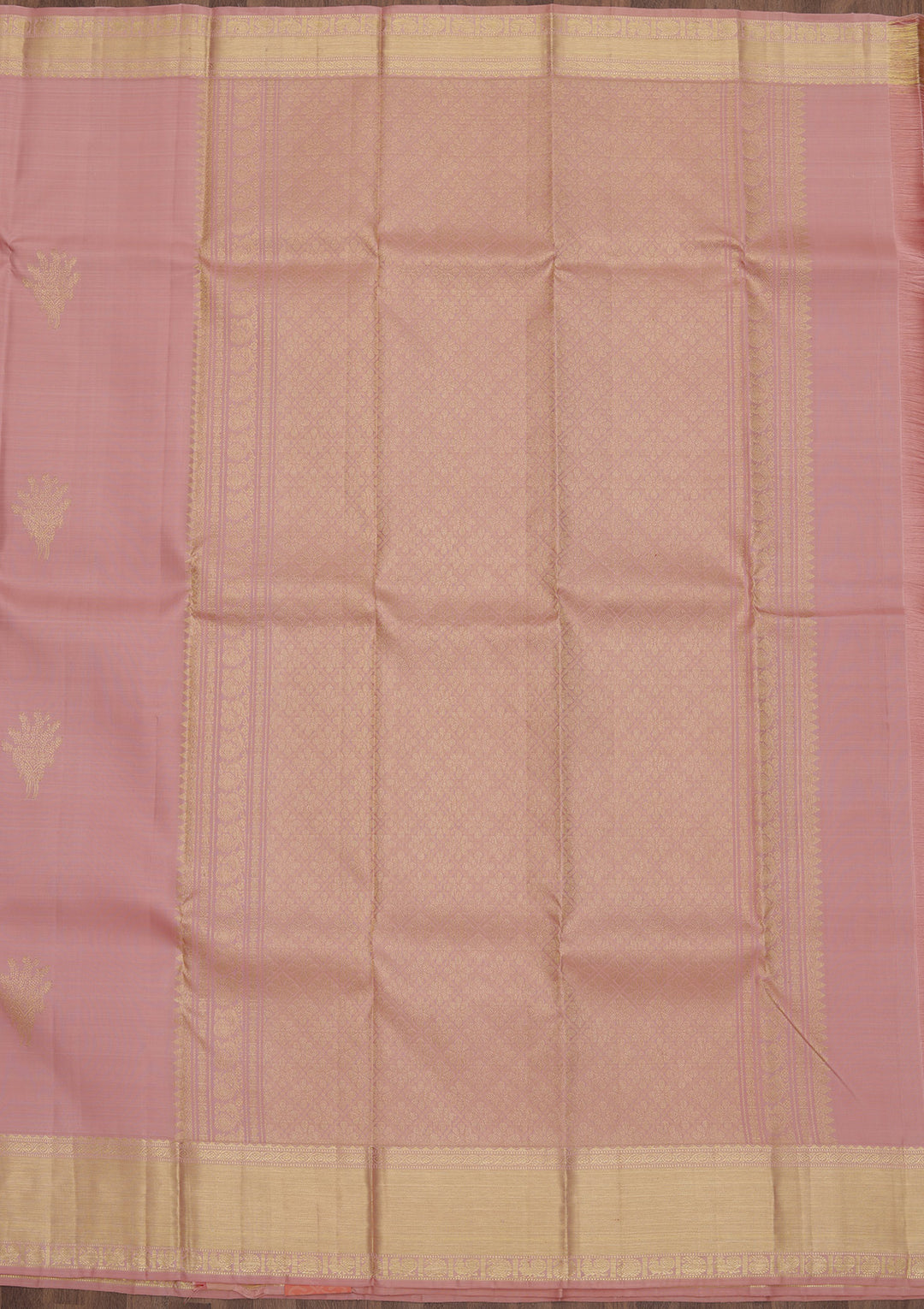 Peach Zariwork Pure Silk Saree