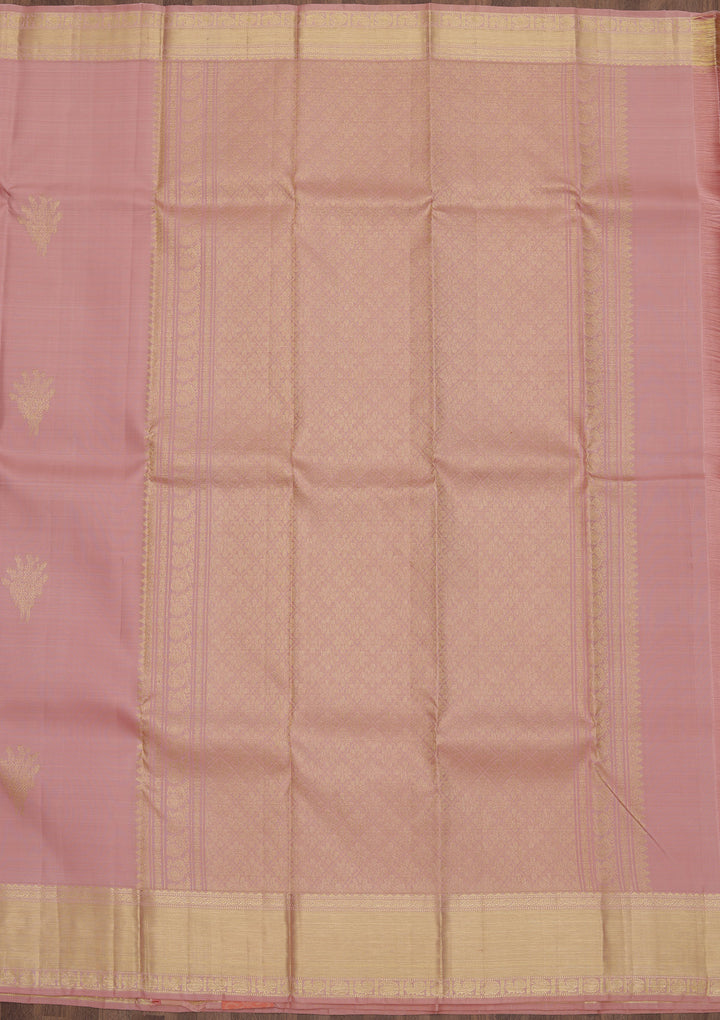 Peach Zariwork Pure Silk Saree