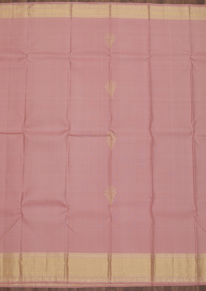 Peach Zariwork Pure Silk Saree