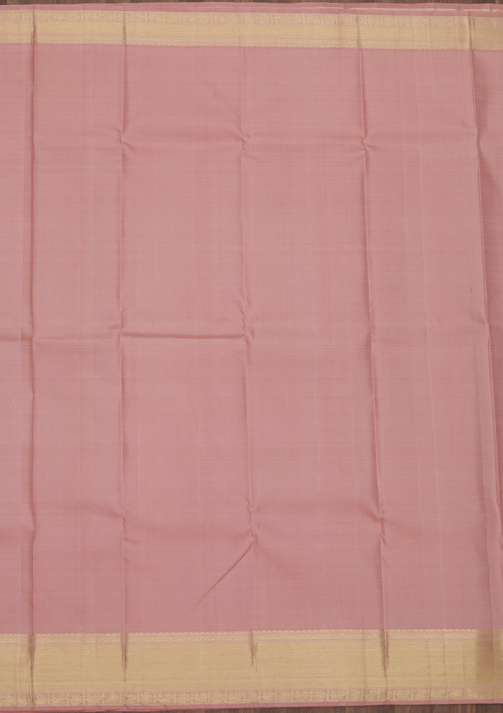 Peach Zariwork Pure Silk Saree