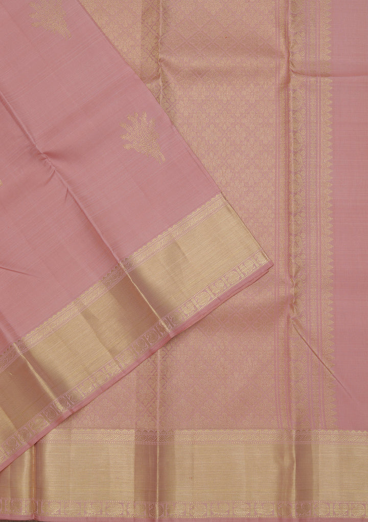 Peach Zariwork Pure Silk Saree