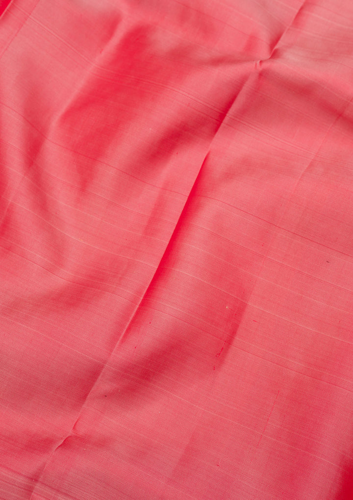 Peach Zariwork Kanjivaram Pure Silk Saree