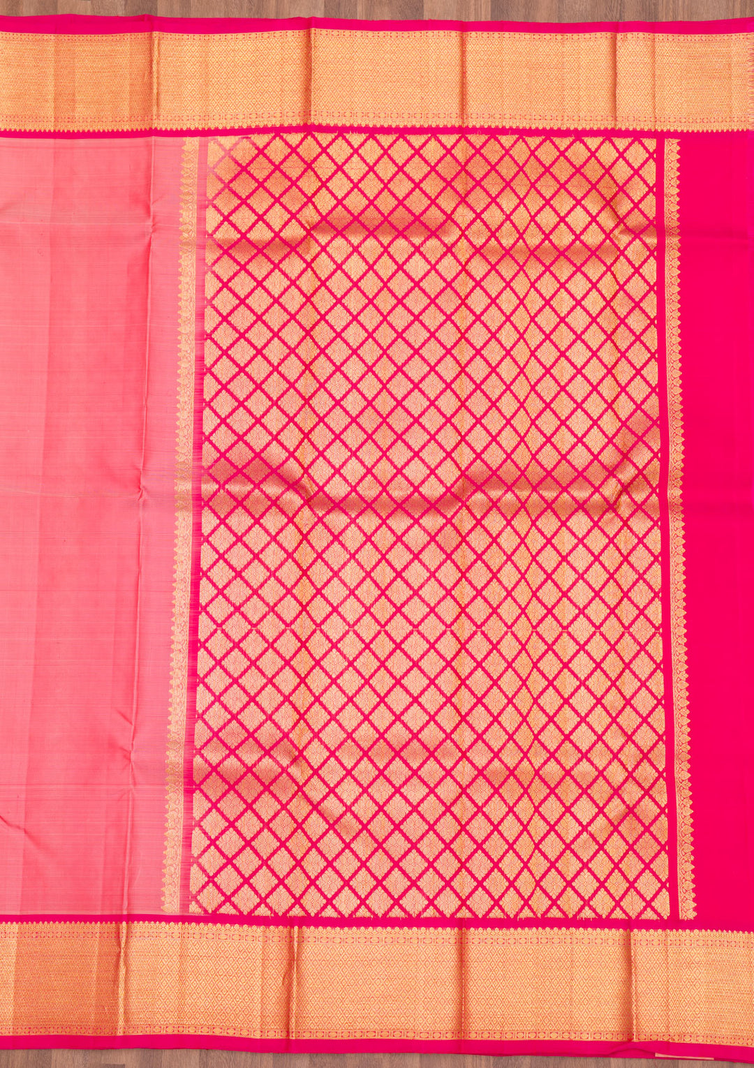 Peach Zariwork Kanjivaram Pure Silk Saree
