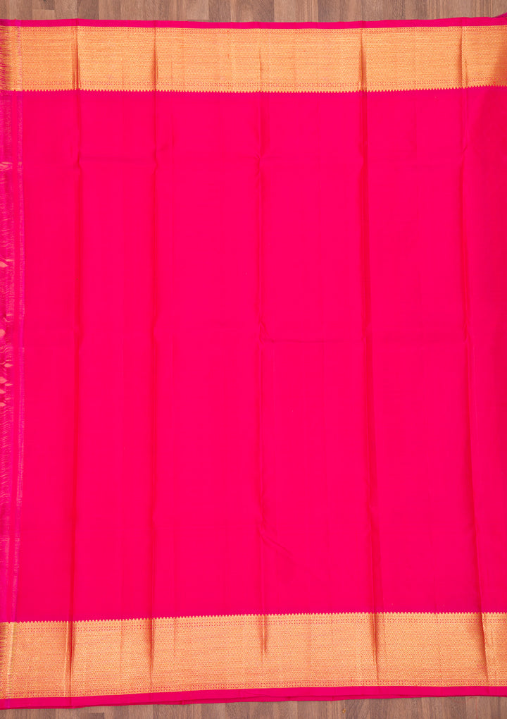 Peach Zariwork Kanjivaram Pure Silk Saree