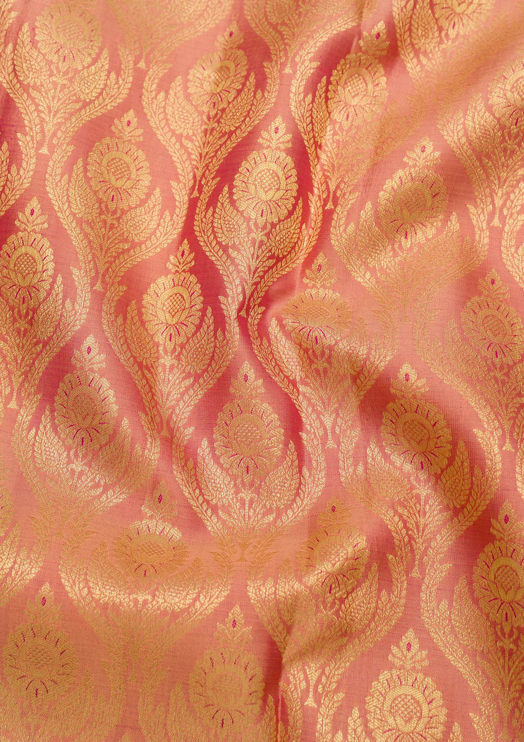Peach Zariwork Kanjivaram Pure Silk Saree