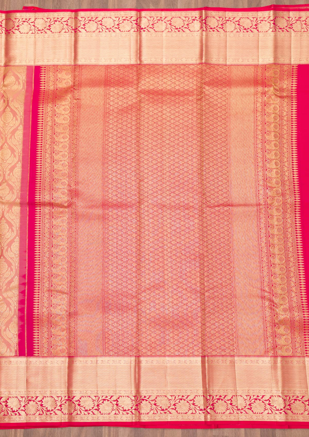Peach Zariwork Kanjivaram Pure Silk Saree