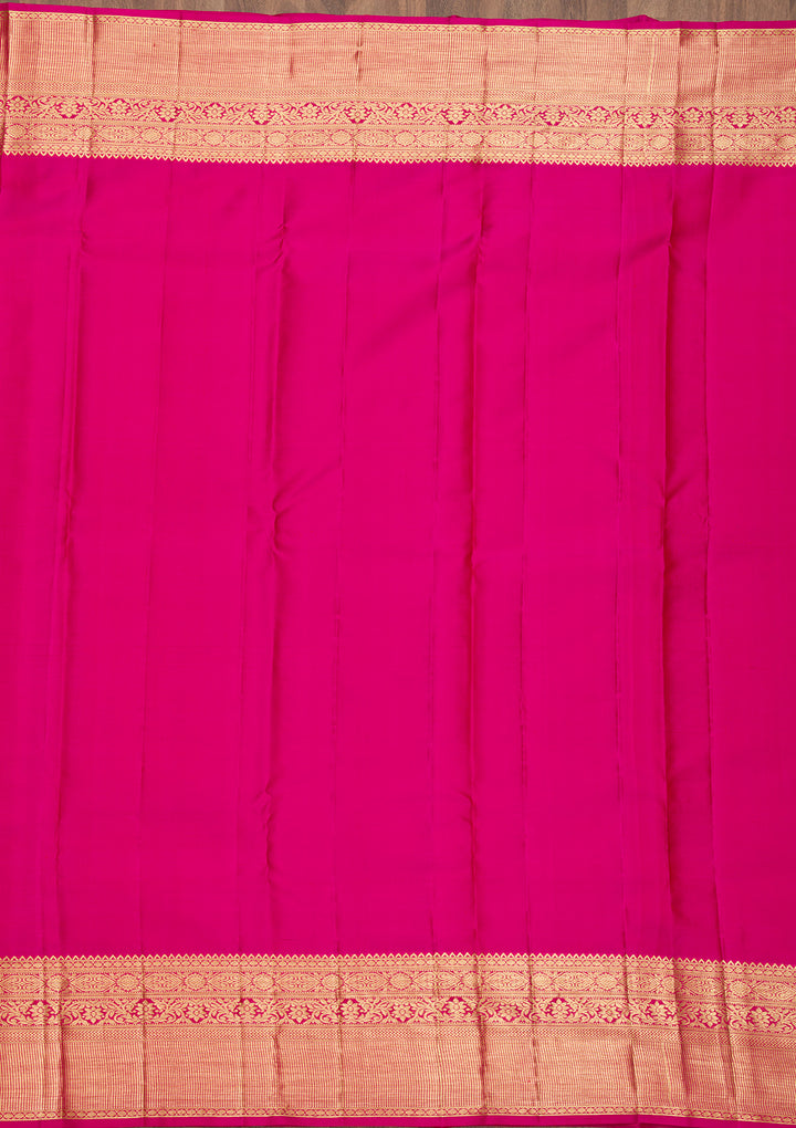 Peach Zariwork Pure Silk Saree