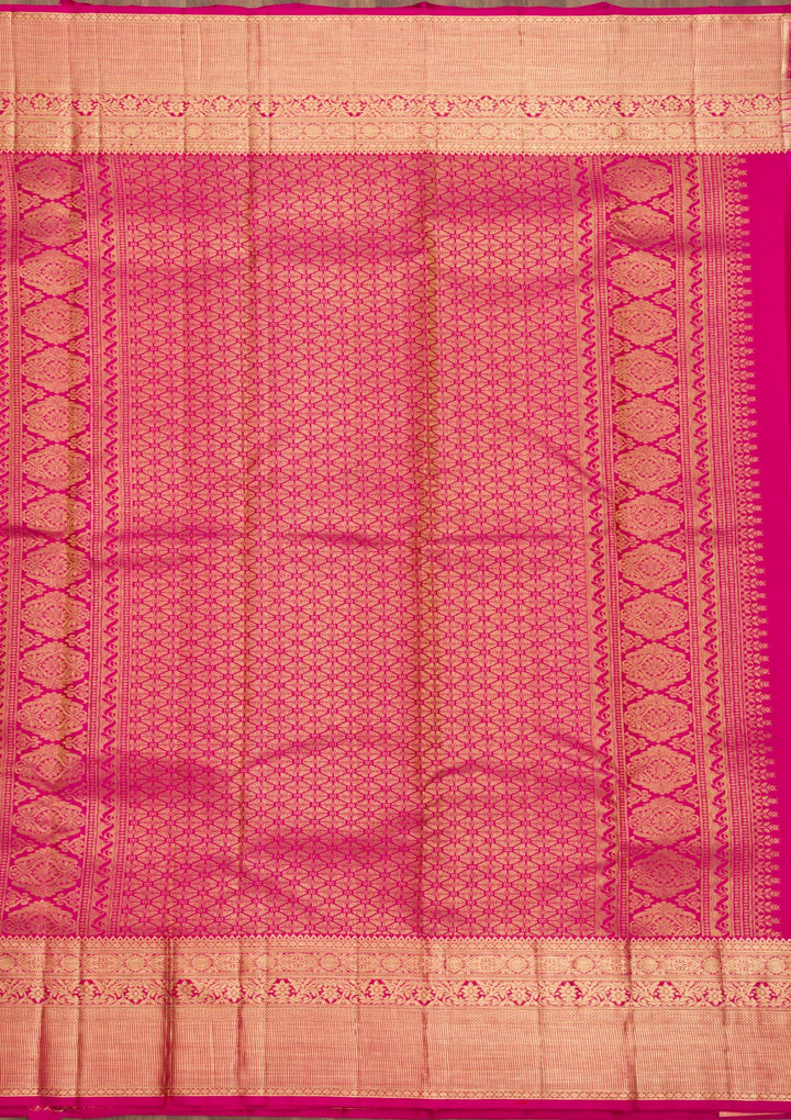 Peach Zariwork Pure Silk Saree