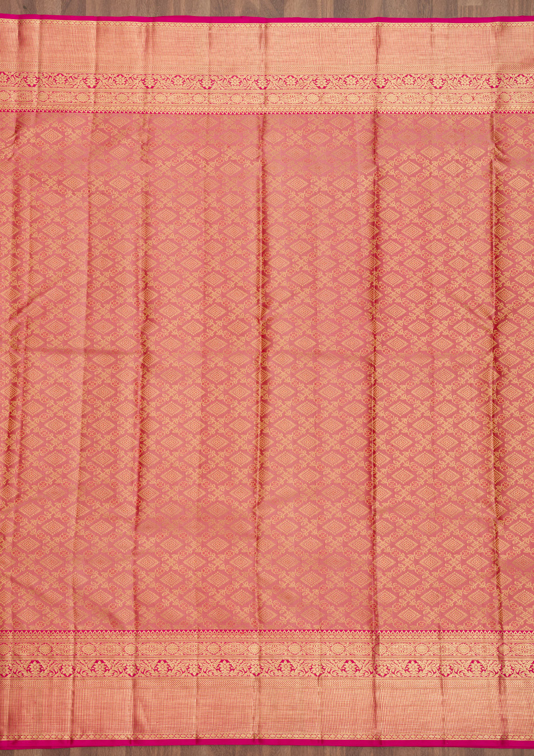 Peach Zariwork Pure Silk Saree
