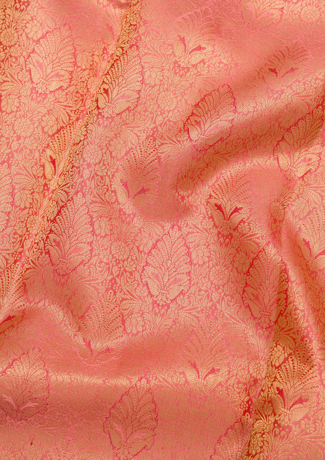 Peach Zariwork Kanjivaram Pure Silk Saree