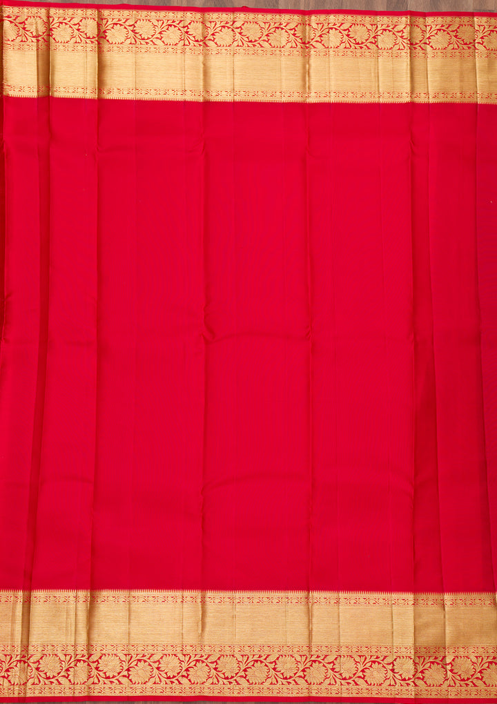 Peach Zariwork Kanjivaram Pure Silk Saree