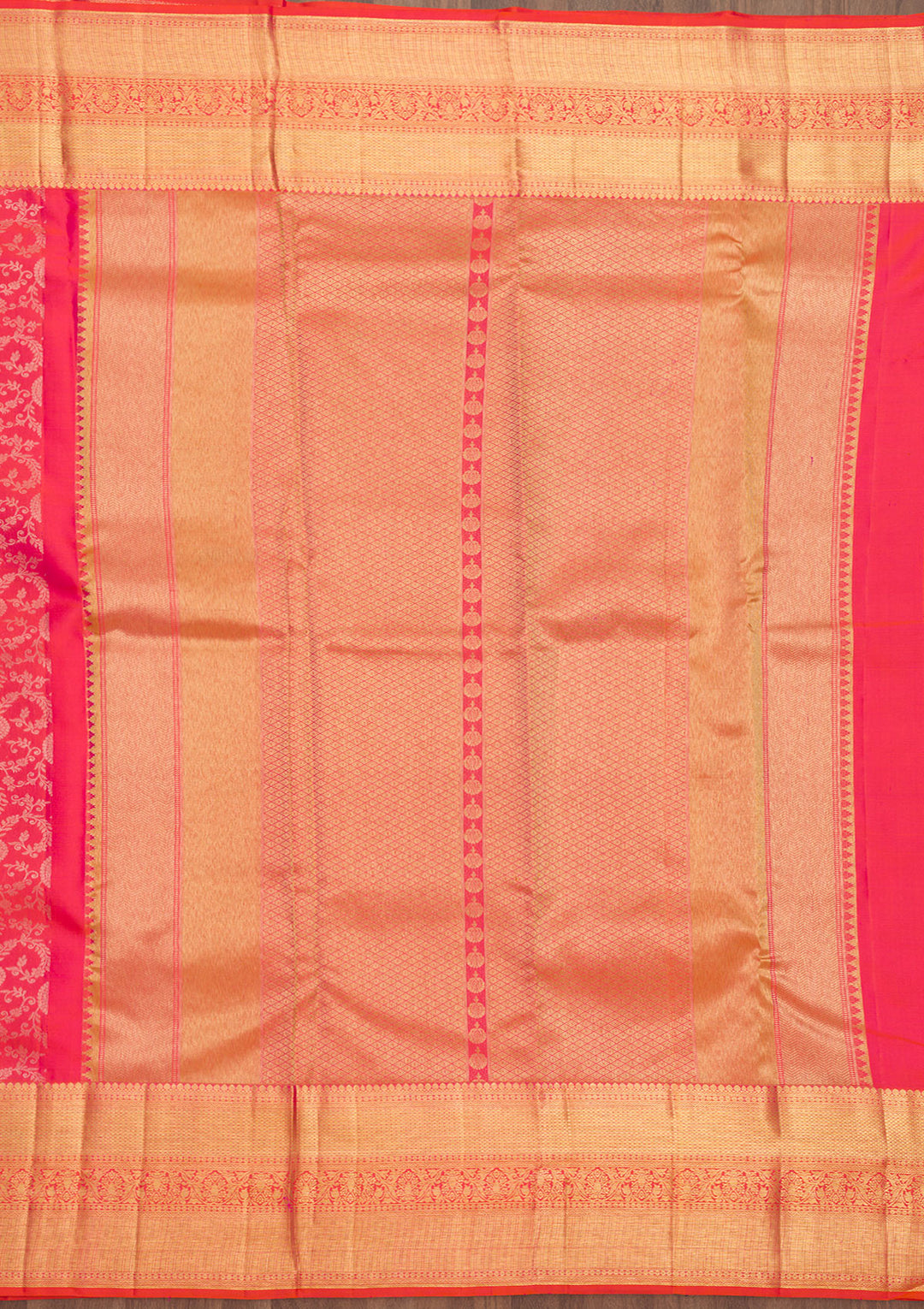Peach Zariwork Pure Silk Saree