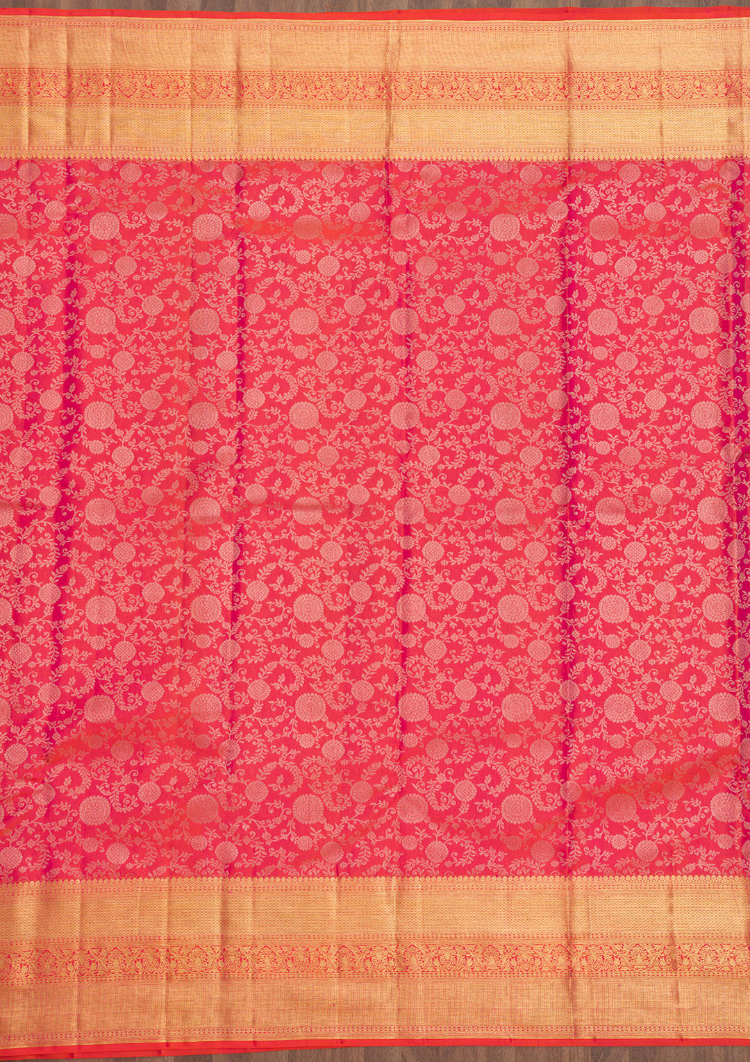 Peach Zariwork Pure Silk Saree