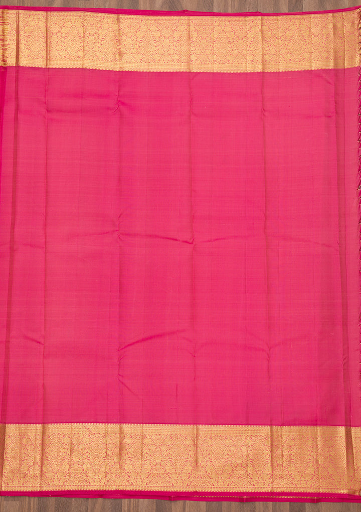 Peach Zariwork Kanjivaram Pure Silk Saree