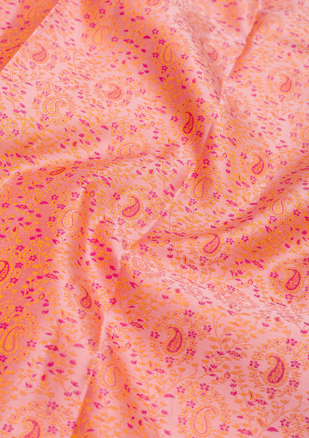 Peach Zariwork Pure Silk Saree
