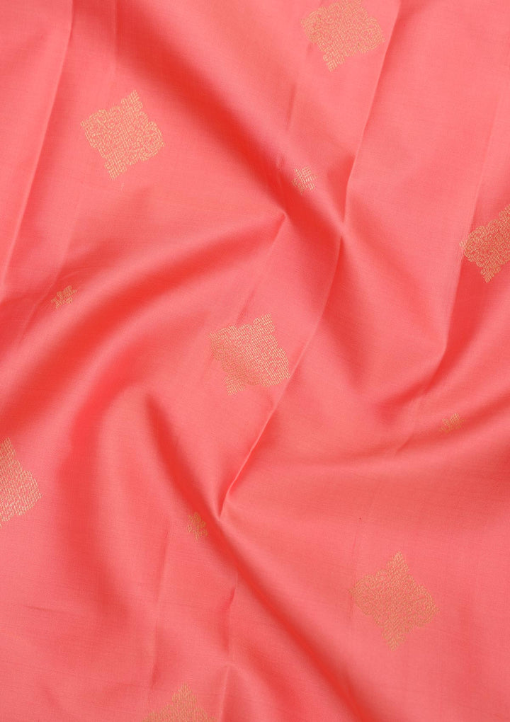 Peach Zariwork Pure Silk Saree