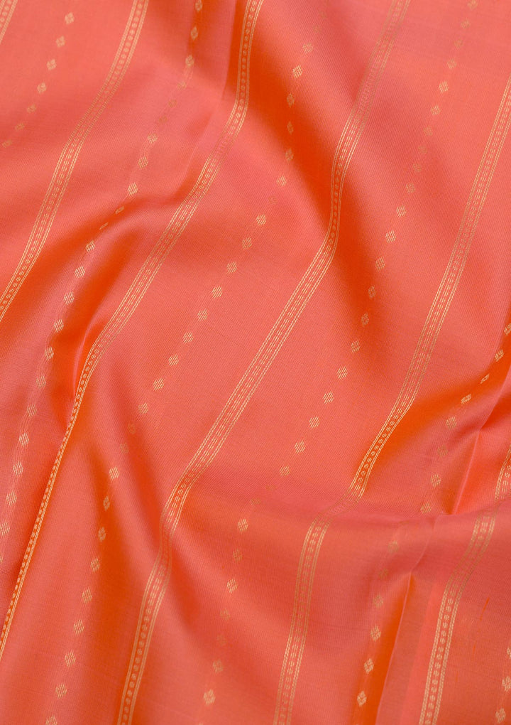 Peach Zariwork Pure Silk Saree