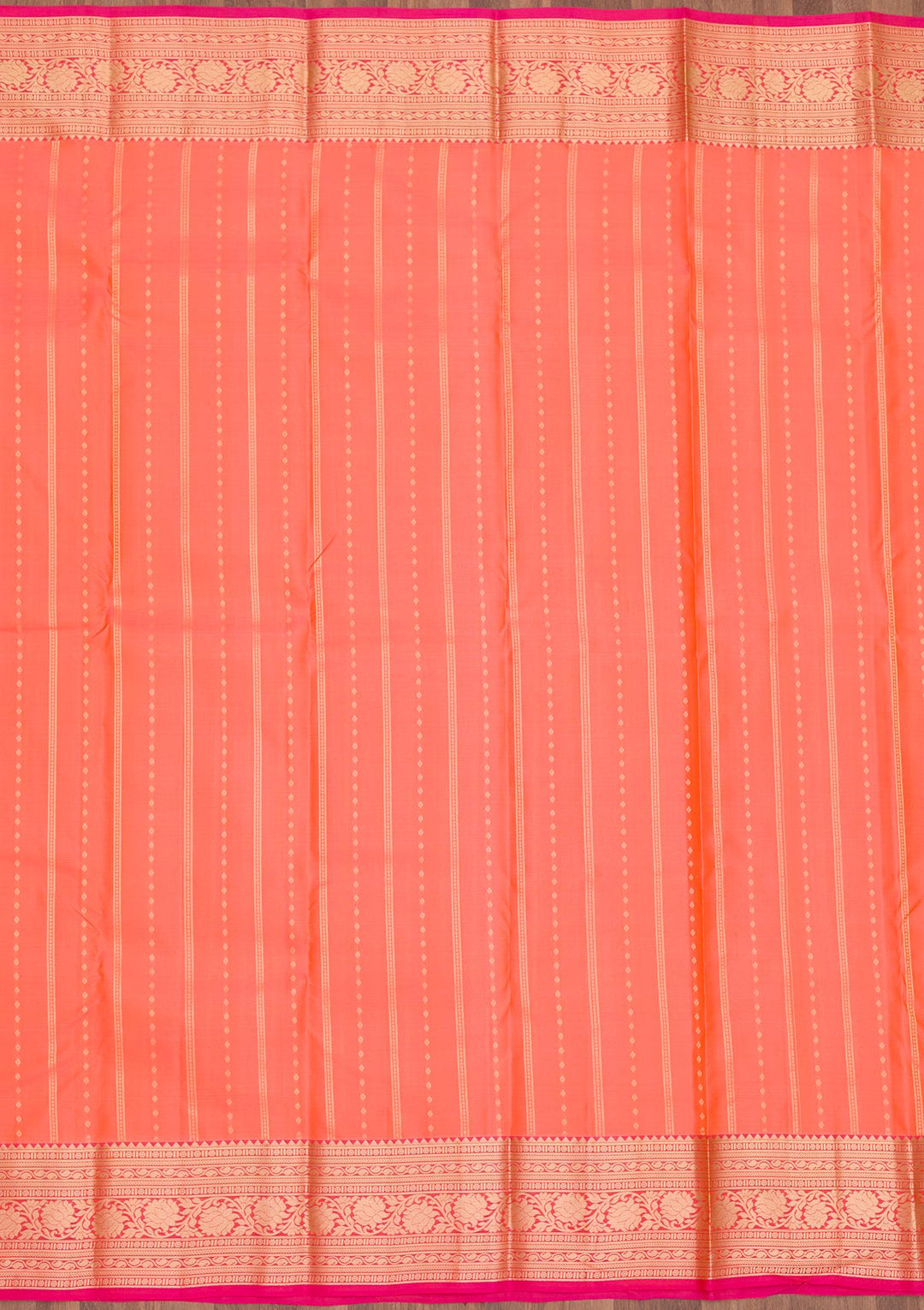 Peach Zariwork Pure Silk Saree