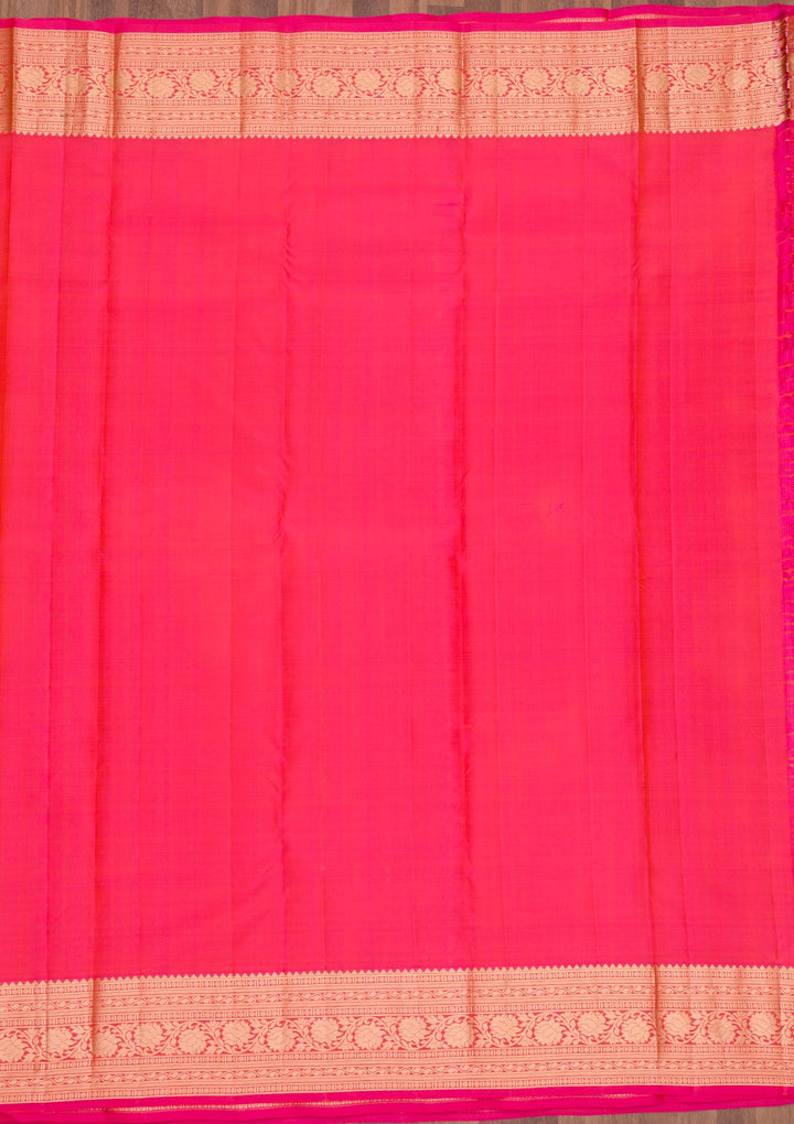 Peach Zariwork Pure Silk Saree