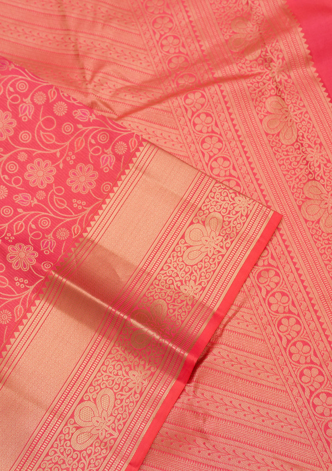 Peach Zariwork Pure Silk Saree