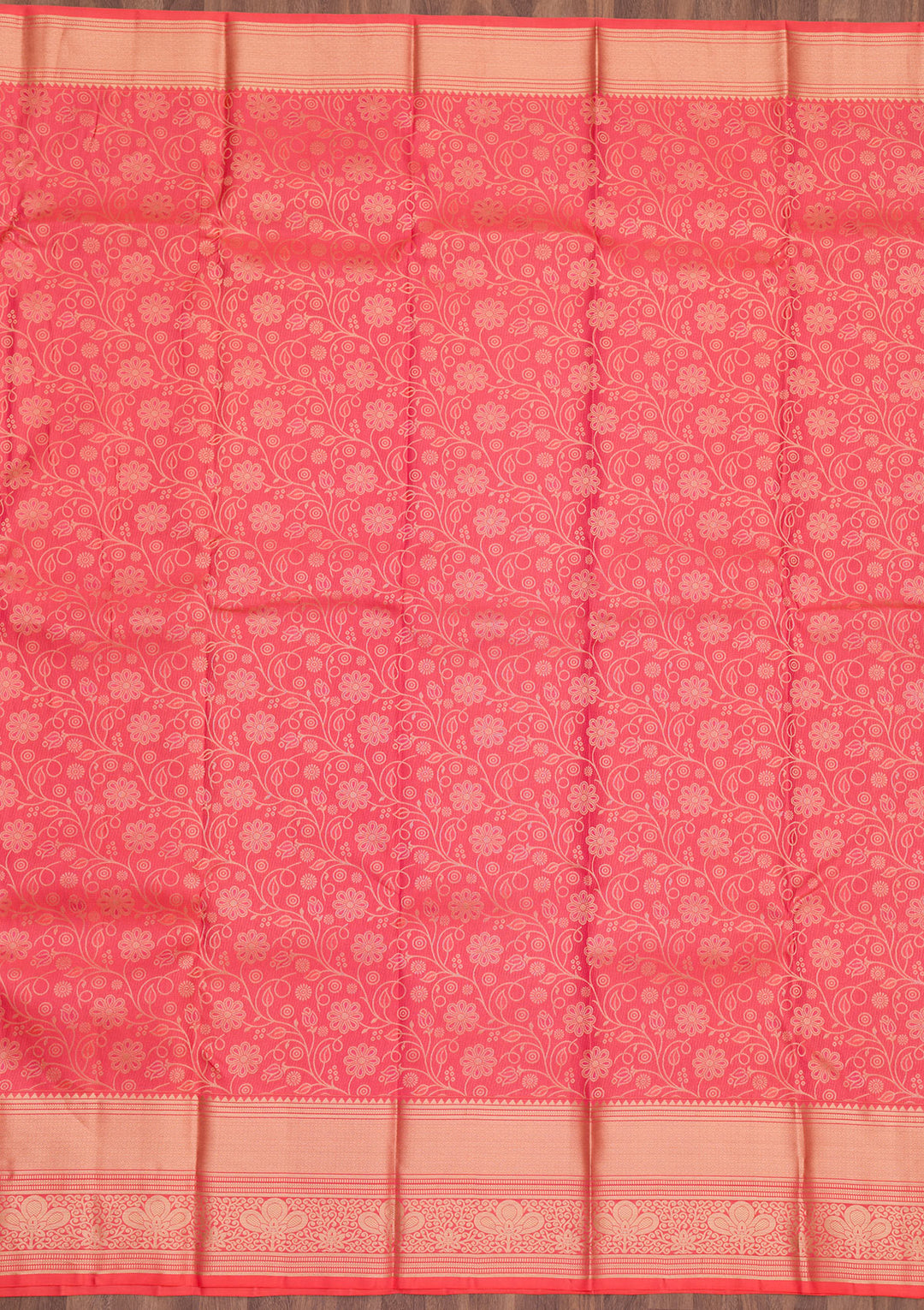 Peach Zariwork Pure Silk Saree