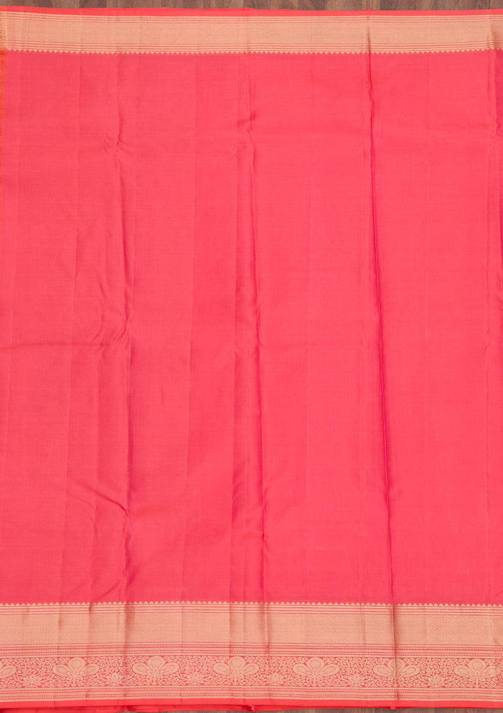 Peach Zariwork Pure Silk Saree