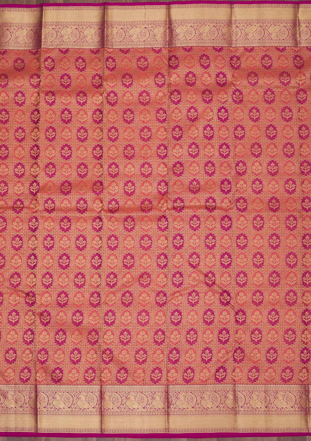 Peach Zariwork Pure Silk Saree
