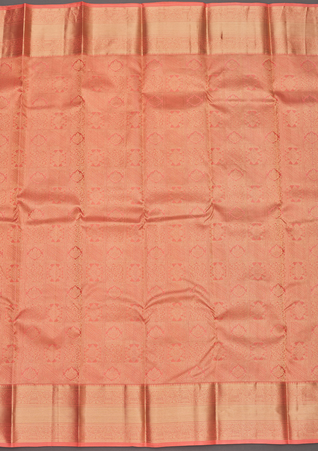 Peach Zariwork Pure Silk Saree