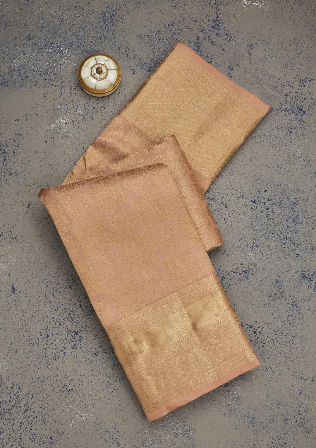 Peach Zariwork Pure Silk Saree
