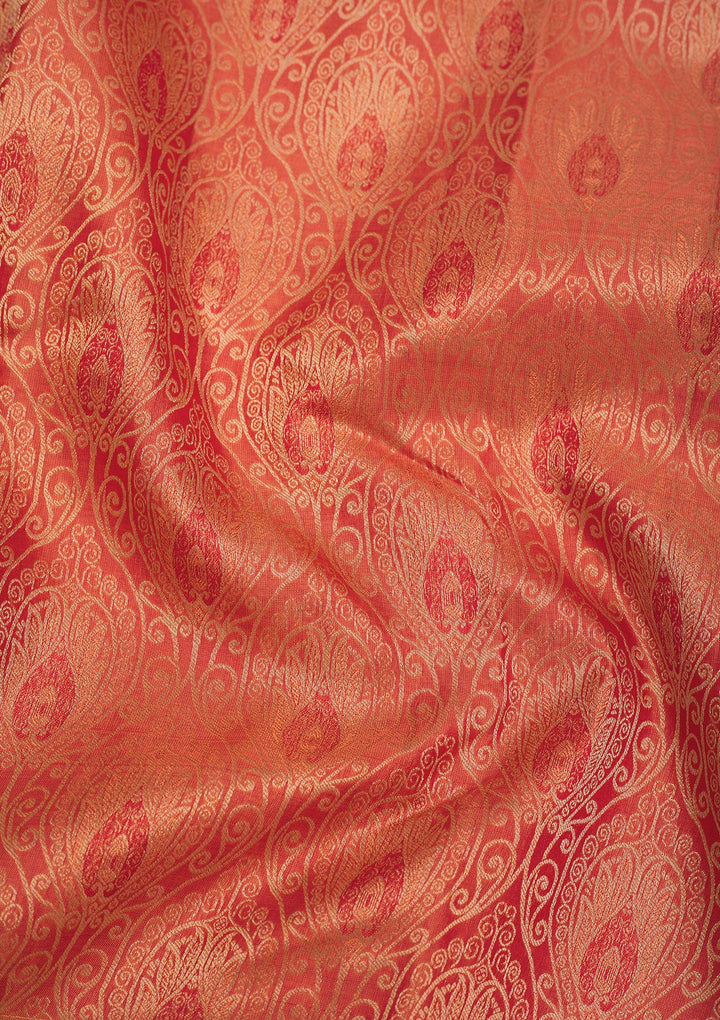 Orange Zariwork Pure Silk Saree