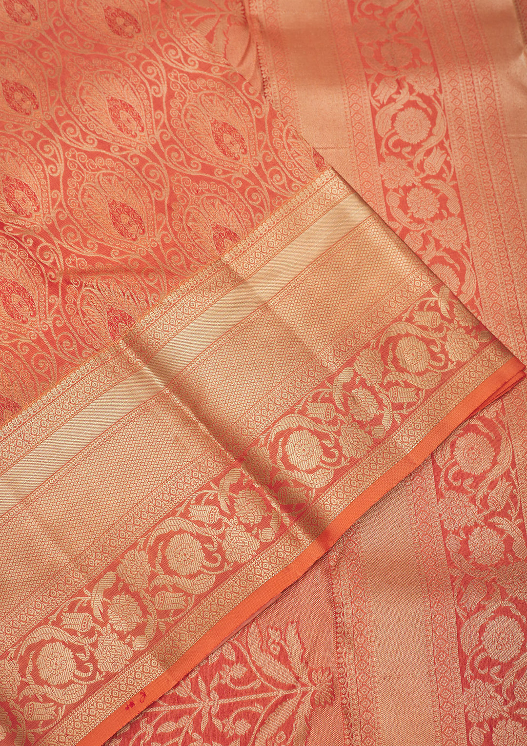 Orange Zariwork Pure Silk Saree