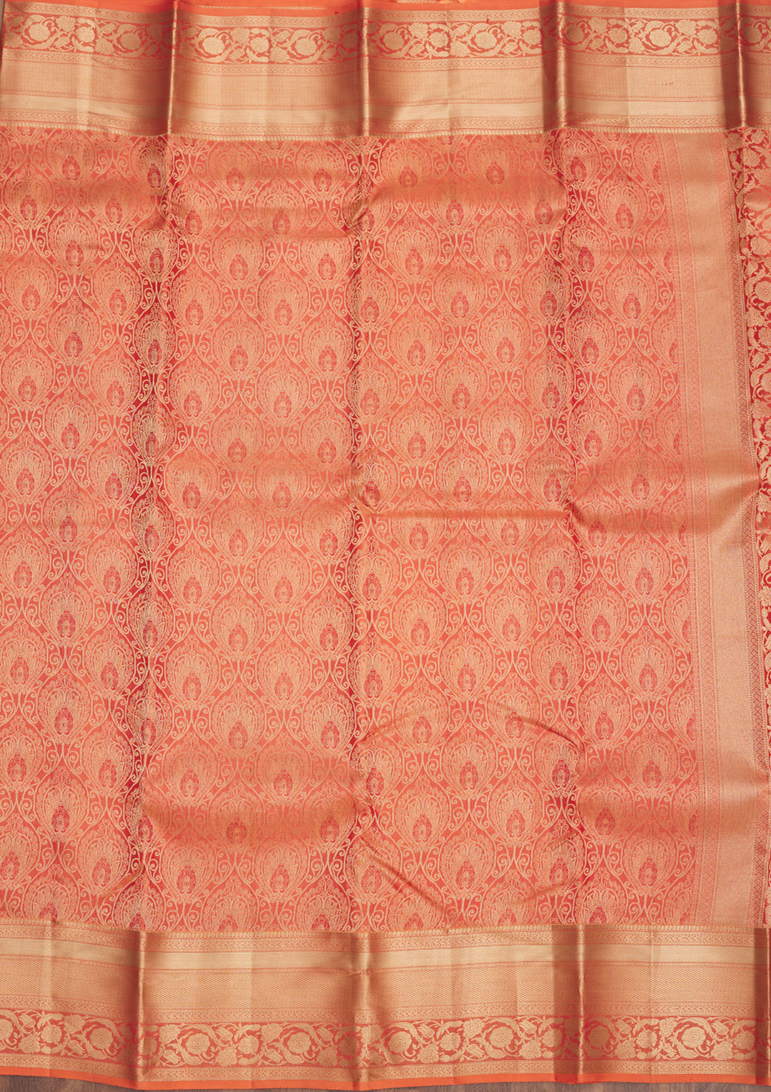 Orange Zariwork Pure Silk Saree