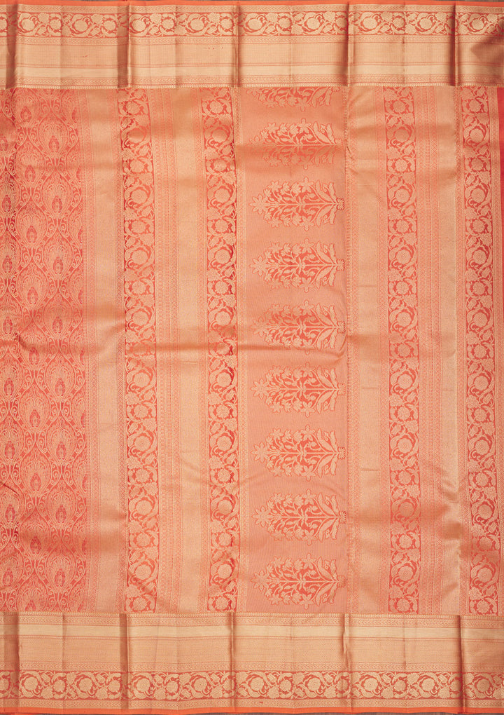 Orange Zariwork Pure Silk Saree