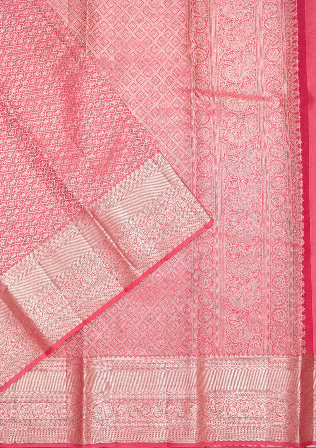 Peach Zariwork Pure Silk Saree