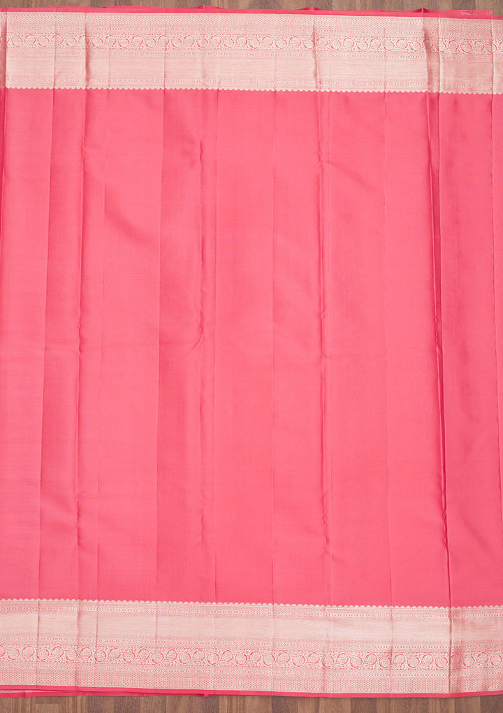 Peach Zariwork Pure Silk Saree