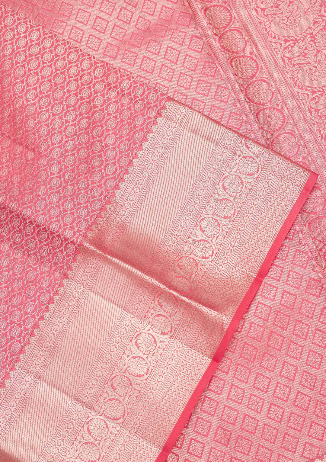 Peach Zariwork Pure Silk Saree