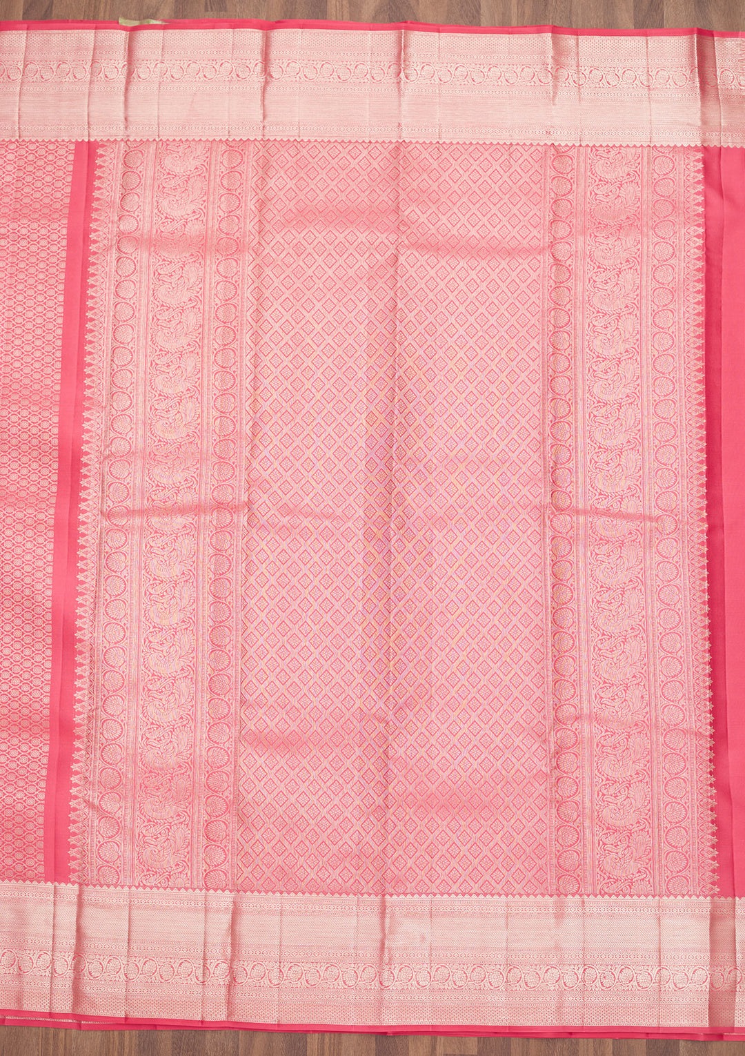Peach Zariwork Pure Silk Saree