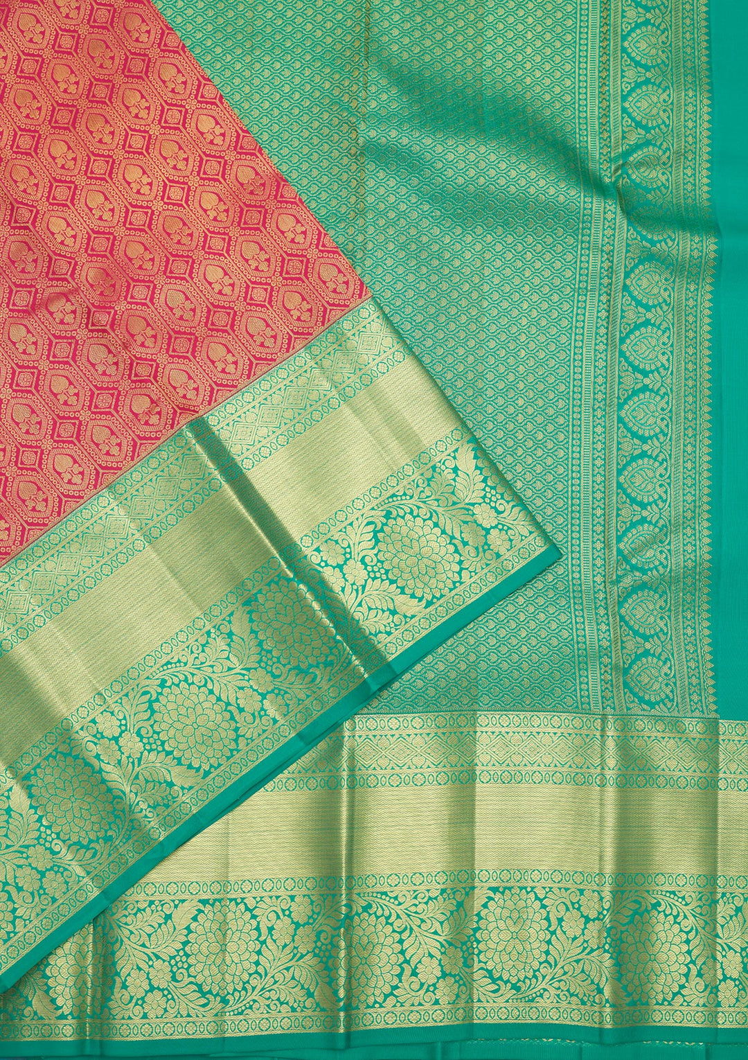 Peach Zariwork Pure Silk Saree