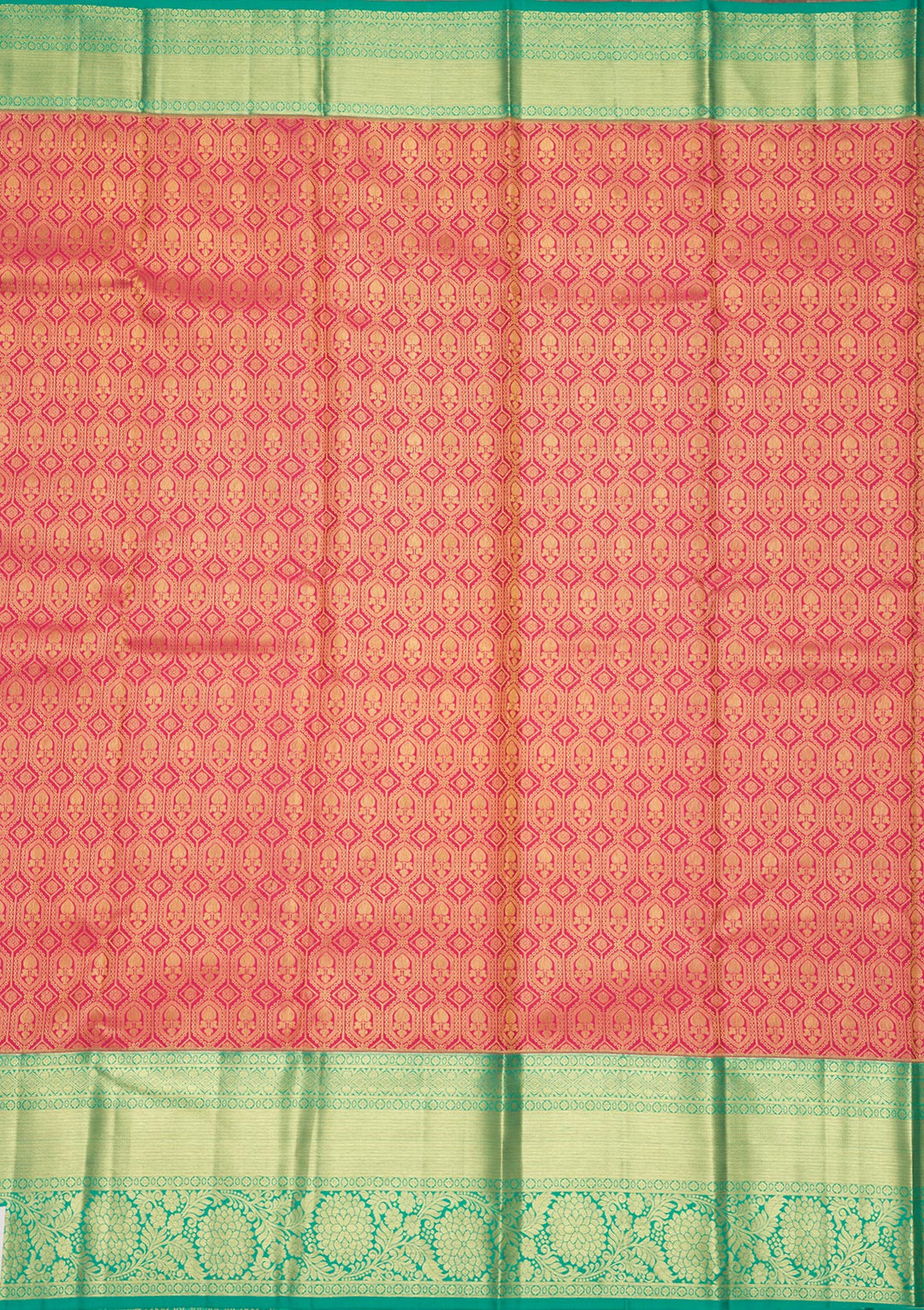 Peach Zariwork Pure Silk Saree