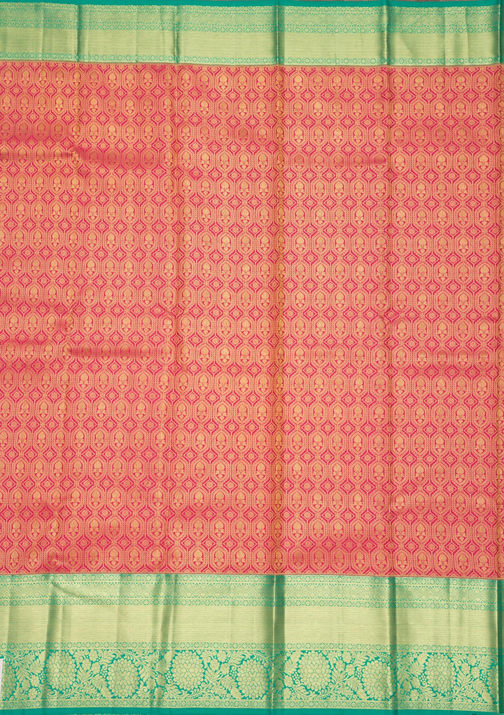 Peach Zariwork Pure Silk Saree