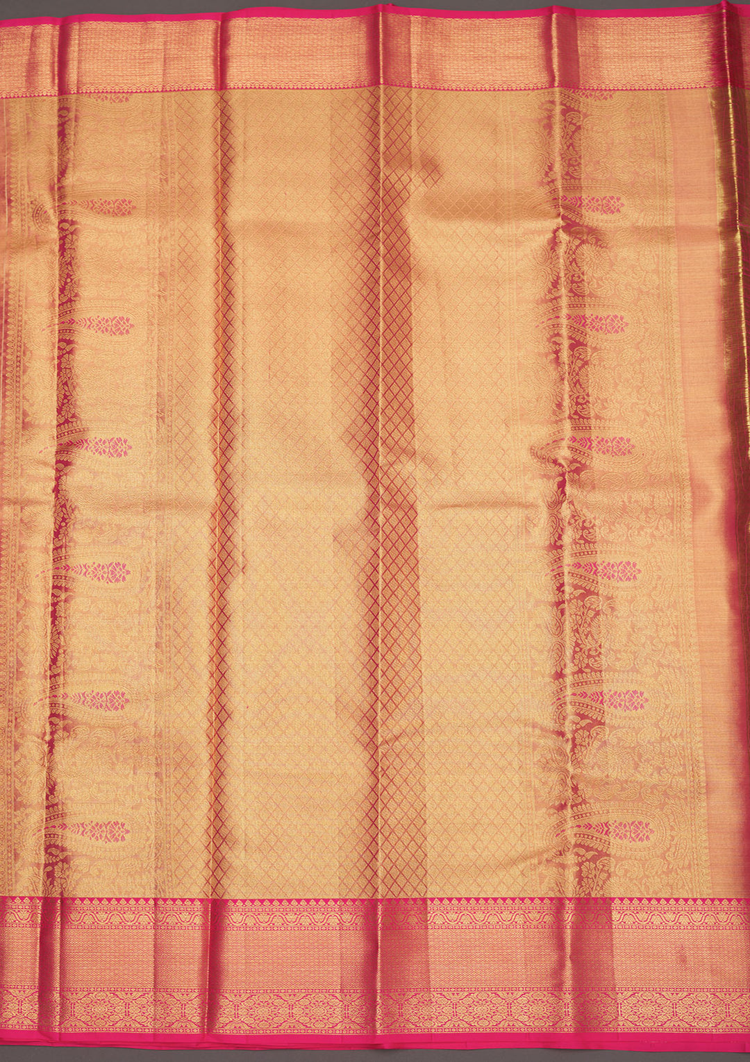 Peach Zariwork Pure Silk Saree
