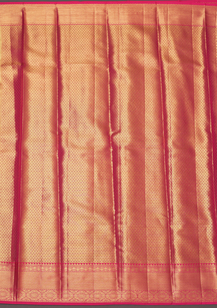 Peach Zariwork Pure Silk Saree