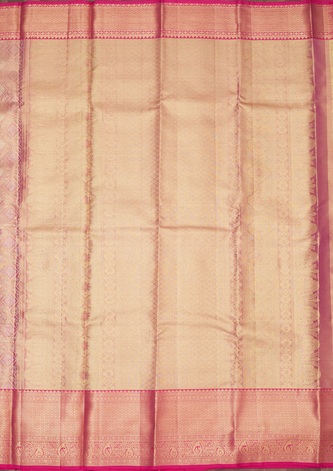 Peach Zariwork Pure Silk Saree